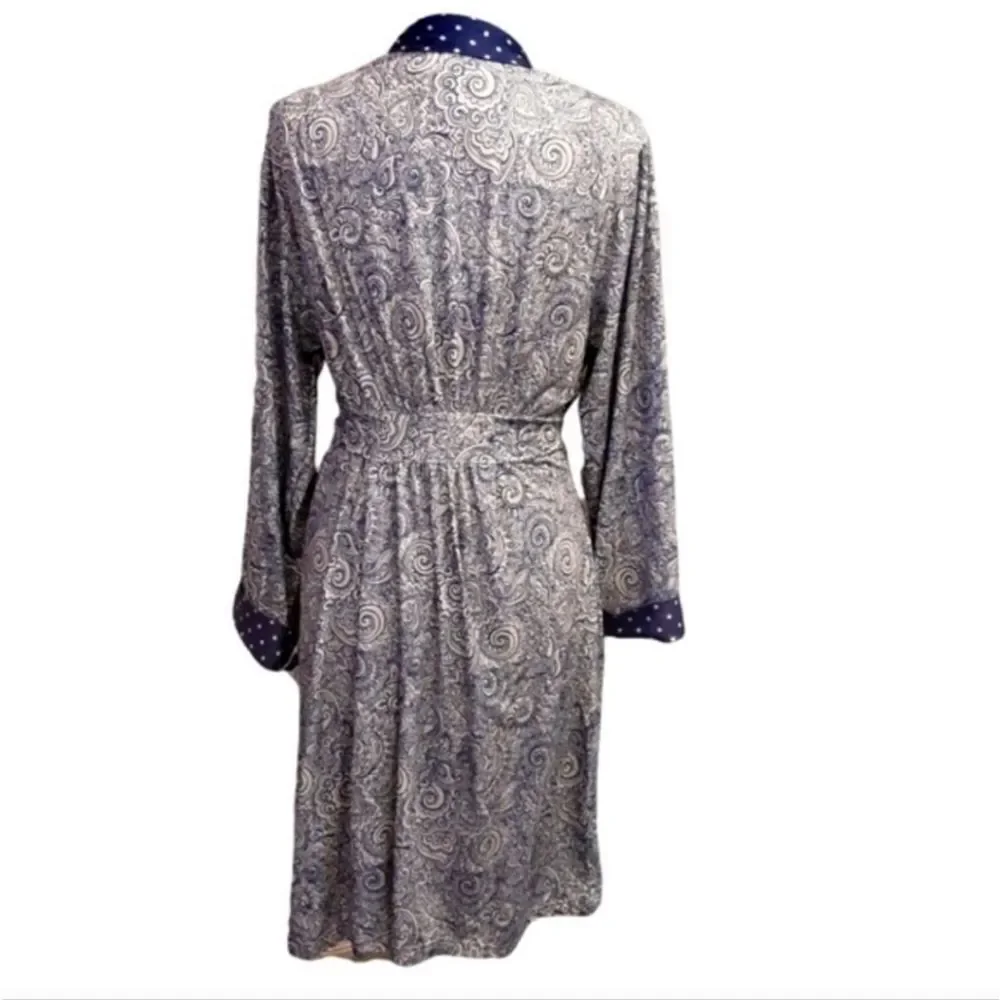 Sag Harbor Chemise and Robe Set‎ Paisley and Polka Dot sz L